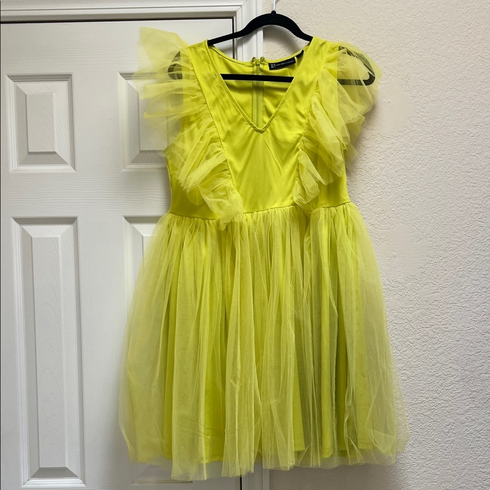 New York & Company Yellow Tulle Dress